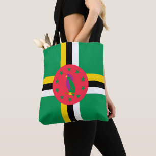 Dominica flagga tygkasse