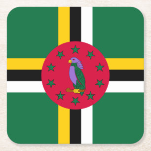 Dominica flagga underlägg papper kvadrat