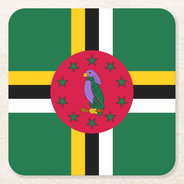 Dominica Flagga Underlägg Papper Kvadrat (Framsidan)