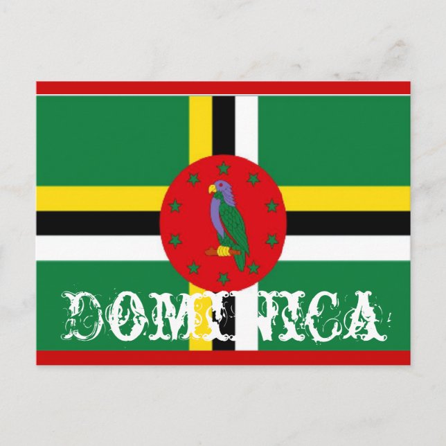 Dominica flagga vykort (Framsida)
