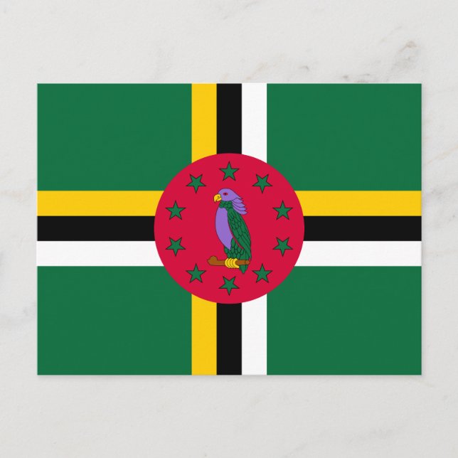 Dominica flagga vykort (Framsida)
