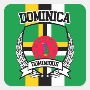 Dominica Fyrkantigt Klistermärke
