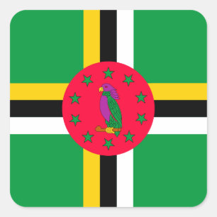 Dominica Fyrkantigt Klistermärke