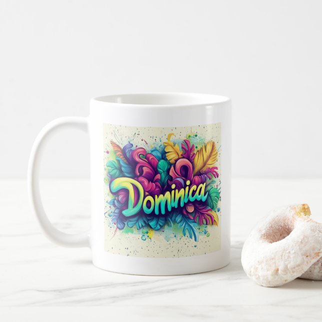 Dominica Graffiti Vibes: Island Street Art Kaffemugg (Med munk)