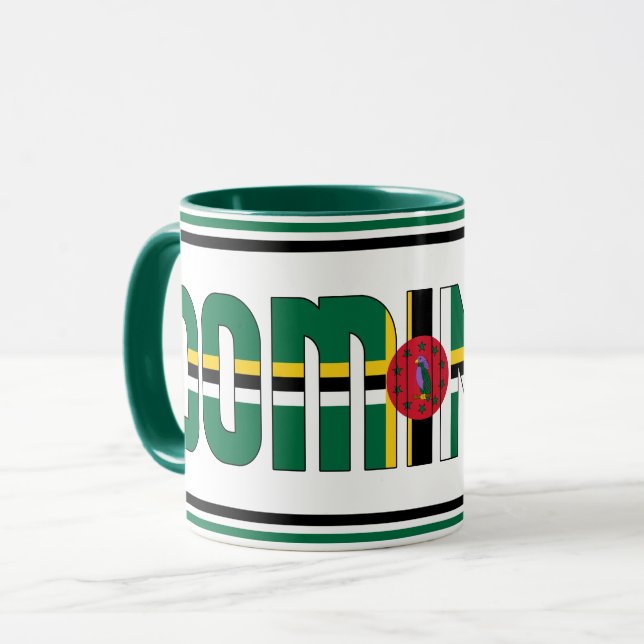 Dominica National Flagga Patriotic Coffee Mugg (Framsida vänster)