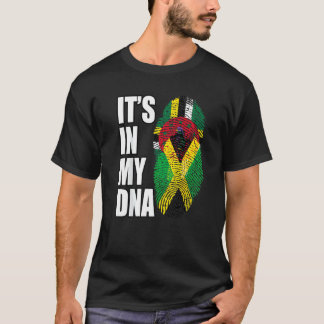 Dominica och Jamaican Mix Dna Flagga T Shirt
