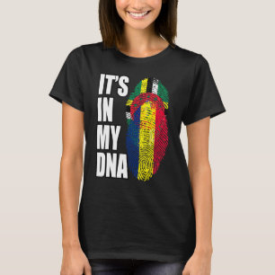 Dominica Och Tchadisk Blandad Dna Flagga Arv T Shirt