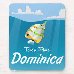 Dominica retro flygplan-reseaffisch. musmatta