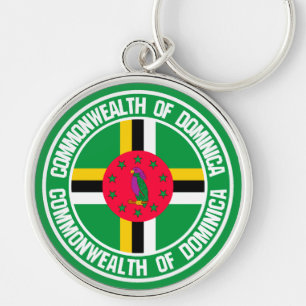 Dominica Round Emblem Rund Silverfärgad Nyckelring