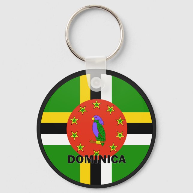 Dominica Roundel quality Flagga Nyckelring (Framsida)