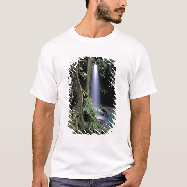 Dominica, Smaragdpoolen, Vattenfall. Tee Shirt (Framsida)