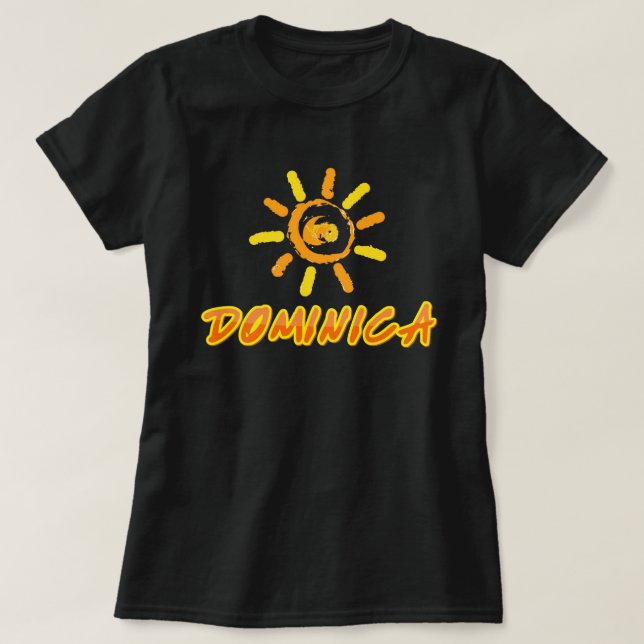 Dominica smart gult och orange t shirt (Design framsida)