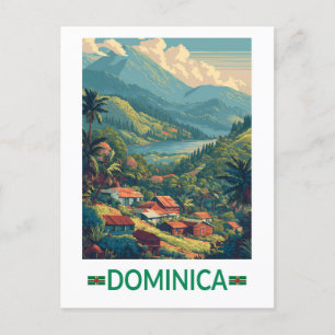 Dominica Travel Art Vintage Vykort
