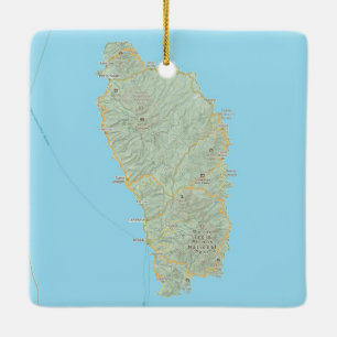 Dominica Väster Indies Karta Julgransprydnad Keramik