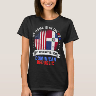Dominican American Flagga Dominican Roots USA T Shirt