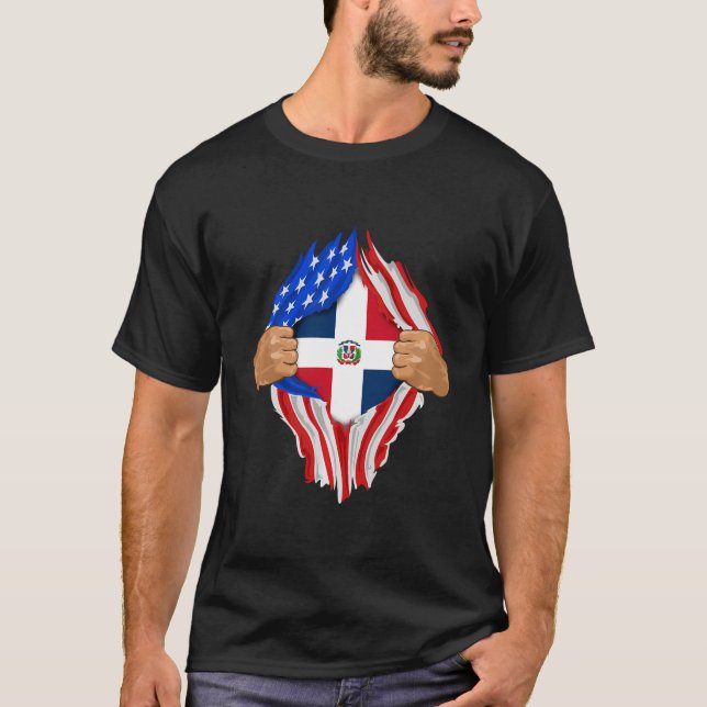Dominican Blood Inside Me Dominikanska republiken  T Shirt (Framsida)