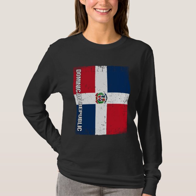 Dominican Flag Dominican Republic T Shirt (Framsida)