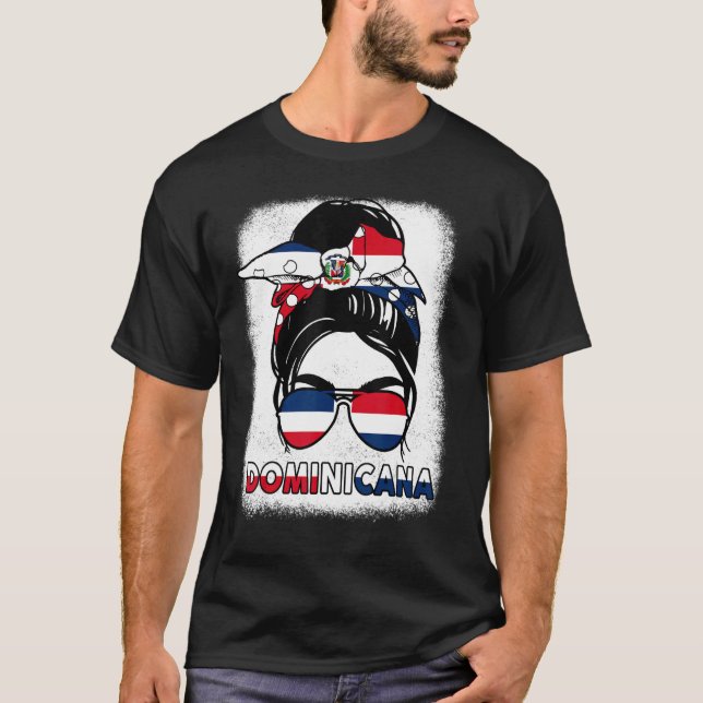Dominican Girl Dominicana Dominicana Republic Flag T Shirt (Framsida)