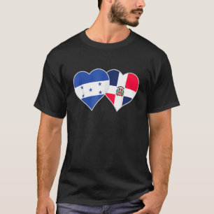 Dominican Honduran Flagga Heart Honduras Dominican T Shirt