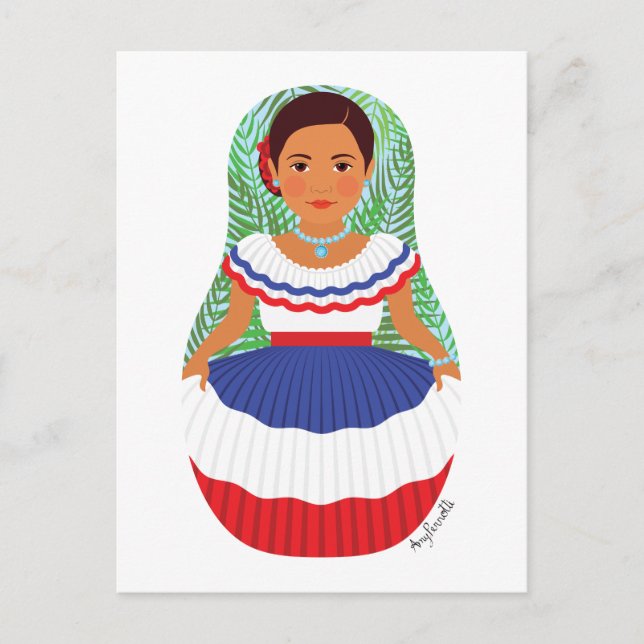 Dominican Matryoshka Postcard Vykort (Framsida)