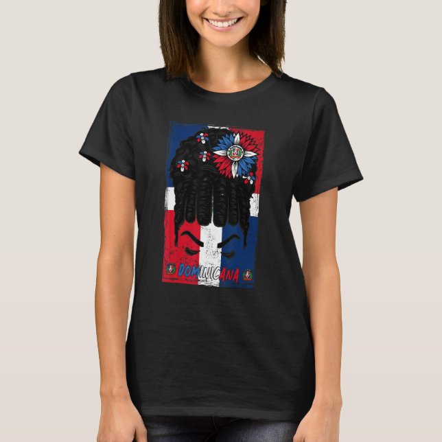 Dominican Outfit For Girls & Dominican Republic Fl T Shirt (Framsida)