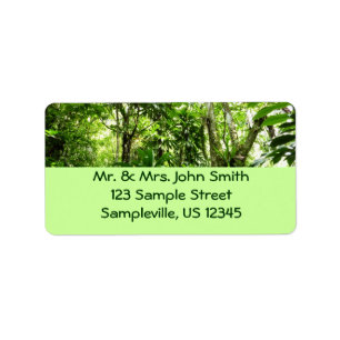 Dominican Rain Forest I Tropical Grönt Nature Adressetikett