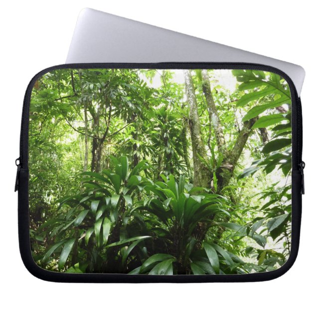 Dominican Rain Forest I Tropical Grönt Nature Laptop Sleeve (Framsidan)