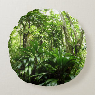 Dominican Rain Forest I Tropical Grönt Nature Rund Kudde
