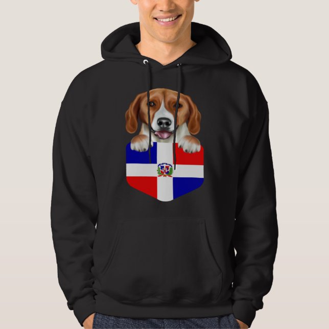 Dominican Republic Flag American Foxhound Dog In P Hoodie (Framsida)