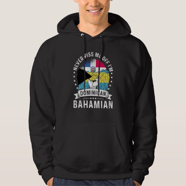 Dominican Republic Flag Bahamas Grown  Humor Pride Hoodie (Framsida)