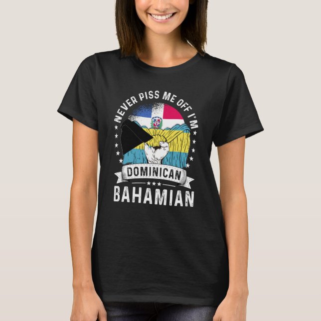 Dominican Republic Flag Bahamas Grown  Humor Pride T Shirt (Framsida)