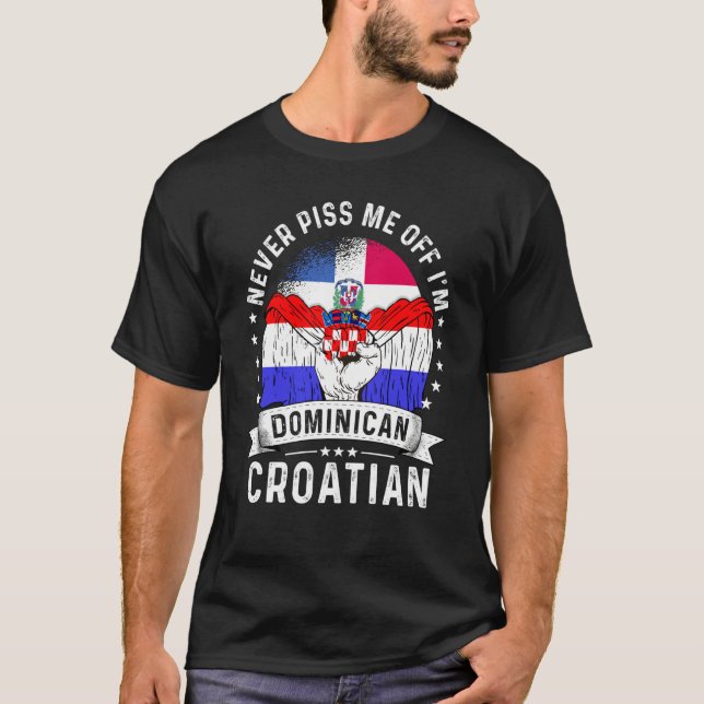 Dominican Republic Flag Croatia Grown  Humor Pride T Shirt (Framsida)