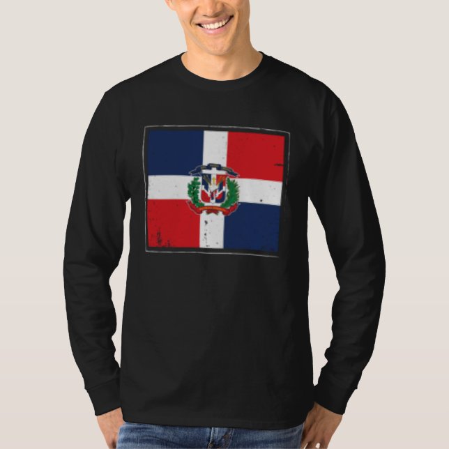 Dominican Republic Flag Dominicana Latina Latino R T Shirt (Framsida)