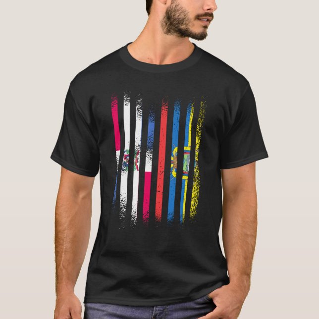 Dominican Republic Flag Ecuador Grown Country Flag T Shirt (Framsida)