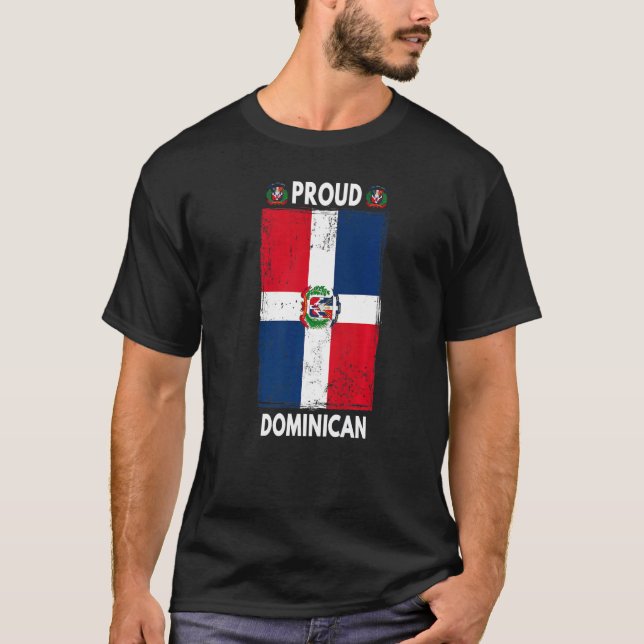 Dominican Republic Flag For Men & Proud Dominican  T Shirt (Framsida)