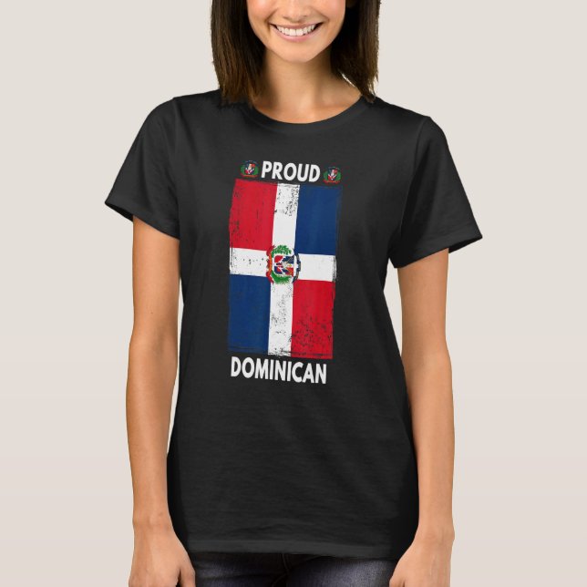 Dominican Republic Flag For Men & Proud Dominican  T Shirt (Framsida)