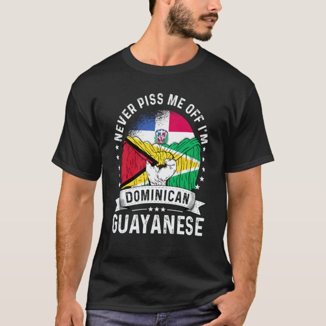 Dominican Republic Flag Guayanese Grown  Humor Pri T Shirt (Framsida)