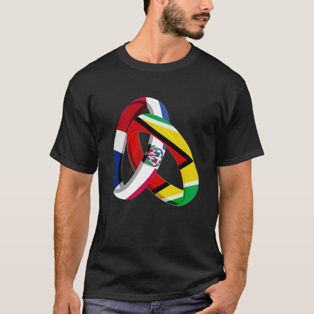 Dominican Republic Flag Guayanese Ring Marriage We T Shirt (Framsida)
