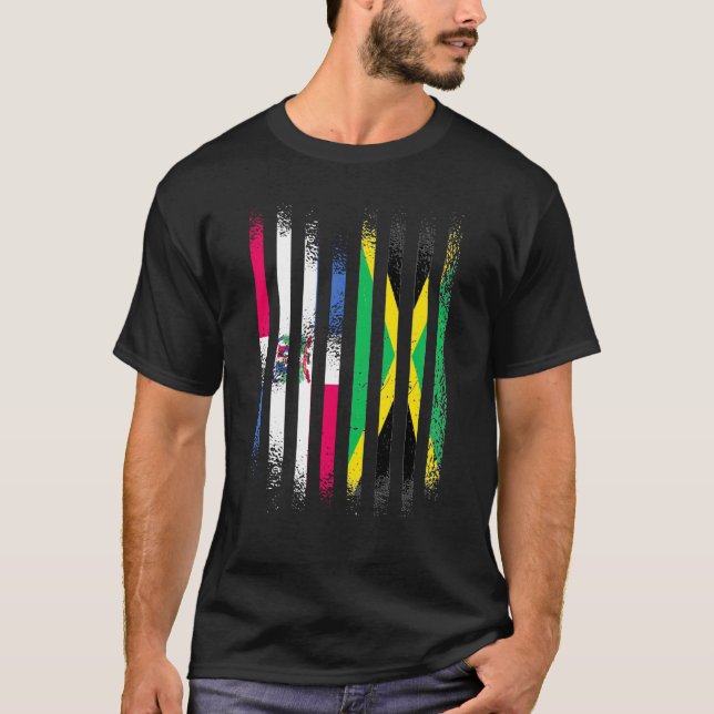 Dominican Republic Flag Jamaica Grown Country Flag T Shirt (Framsida)