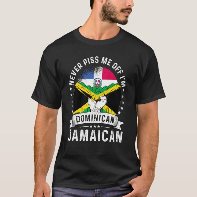 Dominican Republic Flag Jamaica Grown  Humor Pride T Shirt (Framsida)