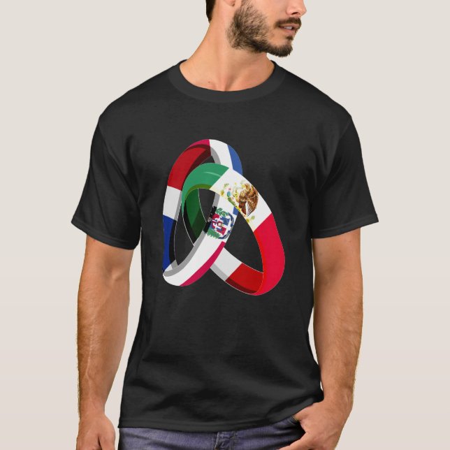Dominican Republic Flag Mexico Grown Ring Marriage T Shirt (Framsida)