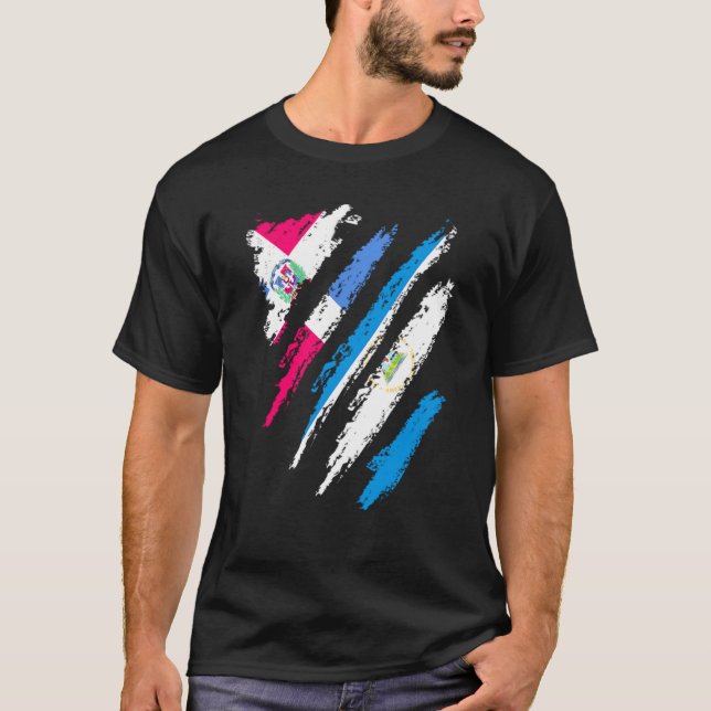 Dominican Republic Flag Nicaragua Grown Country St T Shirt (Framsida)