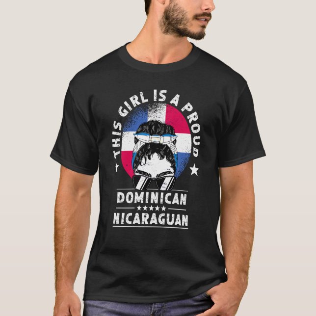 Dominican Republic Flag Nicaragua Grown Women Girl T Shirt (Framsida)
