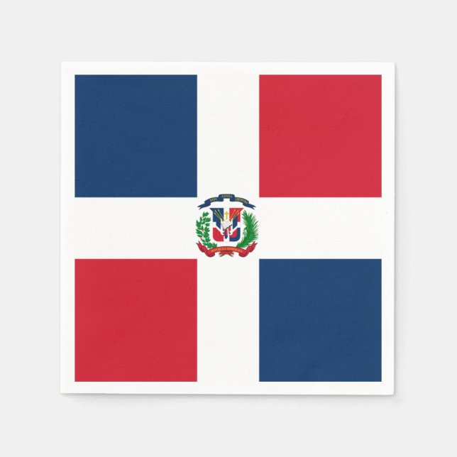 Dominican Republic flag Paper Napkin Pappersservett (Framsidan)
