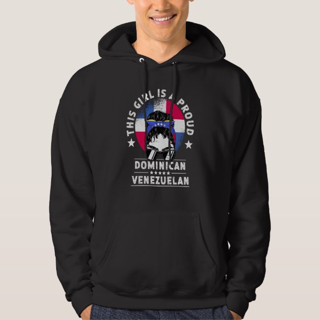 Dominican Republic Flag Venezuela Grown Women Girl Hoodie (Framsida)