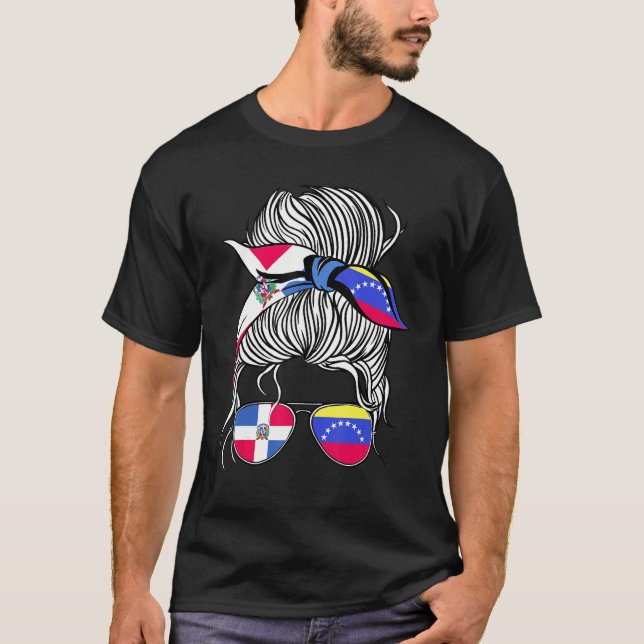Dominican Republic Flag Venezuela Grown Women Girl T Shirt (Framsida)