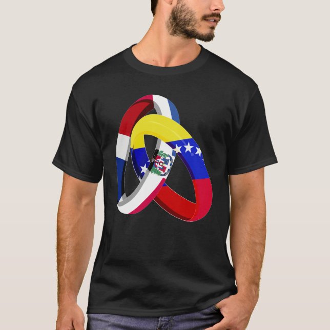 Dominican Republic Flag Venezuela Ring Marriage We T Shirt (Framsida)