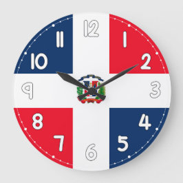 Dominican Republic Flag Wall Clock – Patriotic Hom Stor Klocka