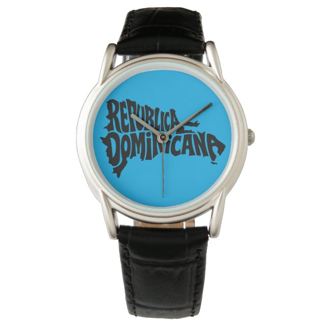 Dominican Republic Map Typography Watch Armbandsur (Framsida)