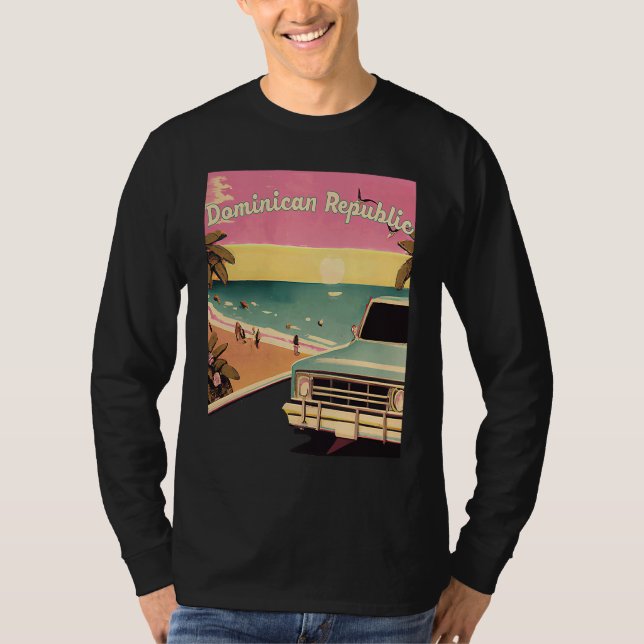 Dominican Republic Retro Beach Vacation Graphics S T Shirt (Framsida)